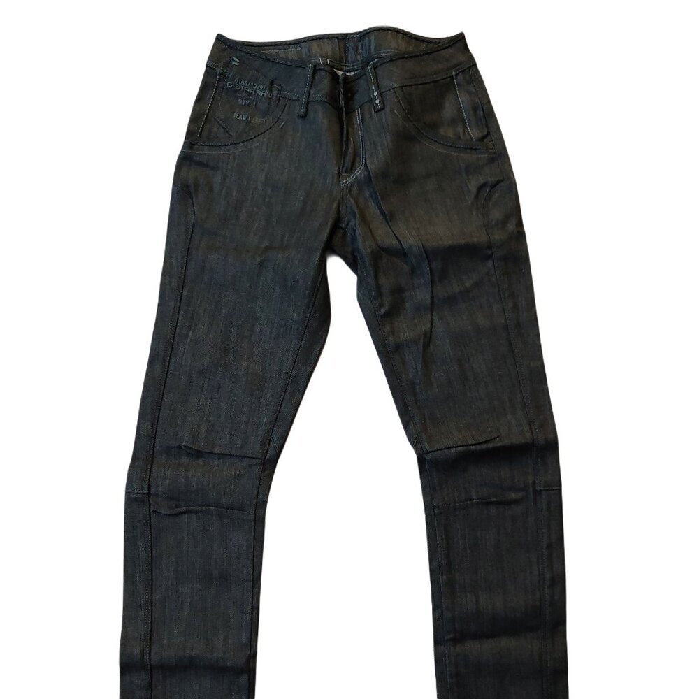 Retro Vintage G-Star 3301 Straight Leg Dark Blue Denim Jeans Sz 27 NWT - Picture 3 of 12
